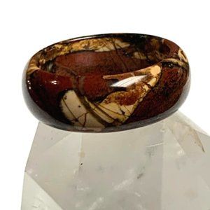 Petrified Wood Jasper Band SZ 7 1/2- Fabulous